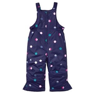 New Gymboree Girl Baby Toddler Snow Overalls Bib 12 - 18 Months Navy Polka Dot